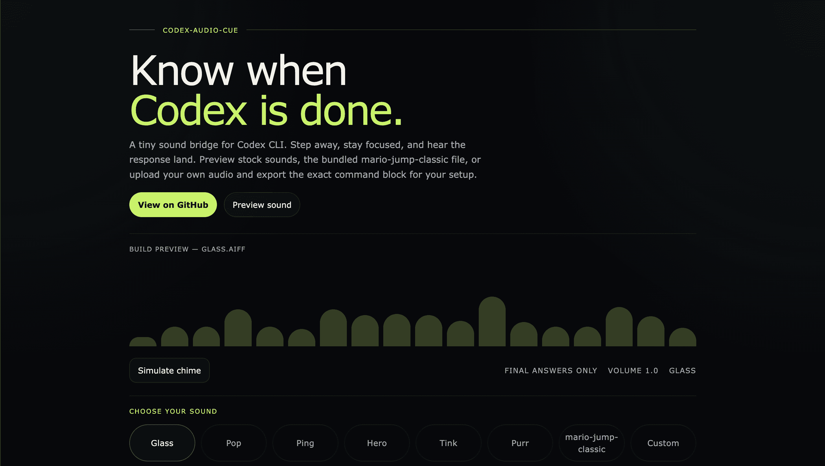 Codex Audio Cue